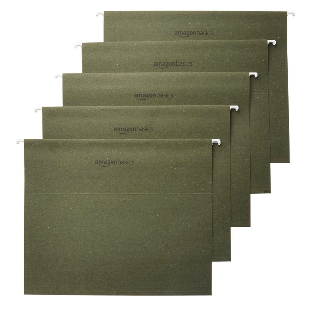 Green Hanging File Folders with Adjustable Tabs (Pack of 25)